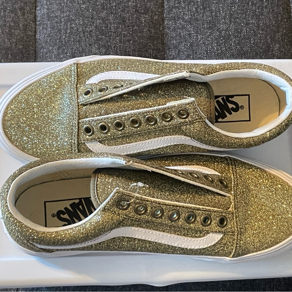 Vans Sparkling Gold Slip-On Shoes